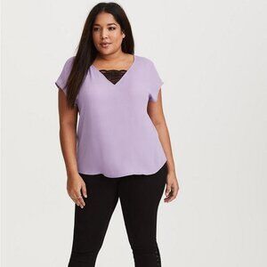 TORRID | Georgette Lace Inset Blouse Top | Sz. 2X